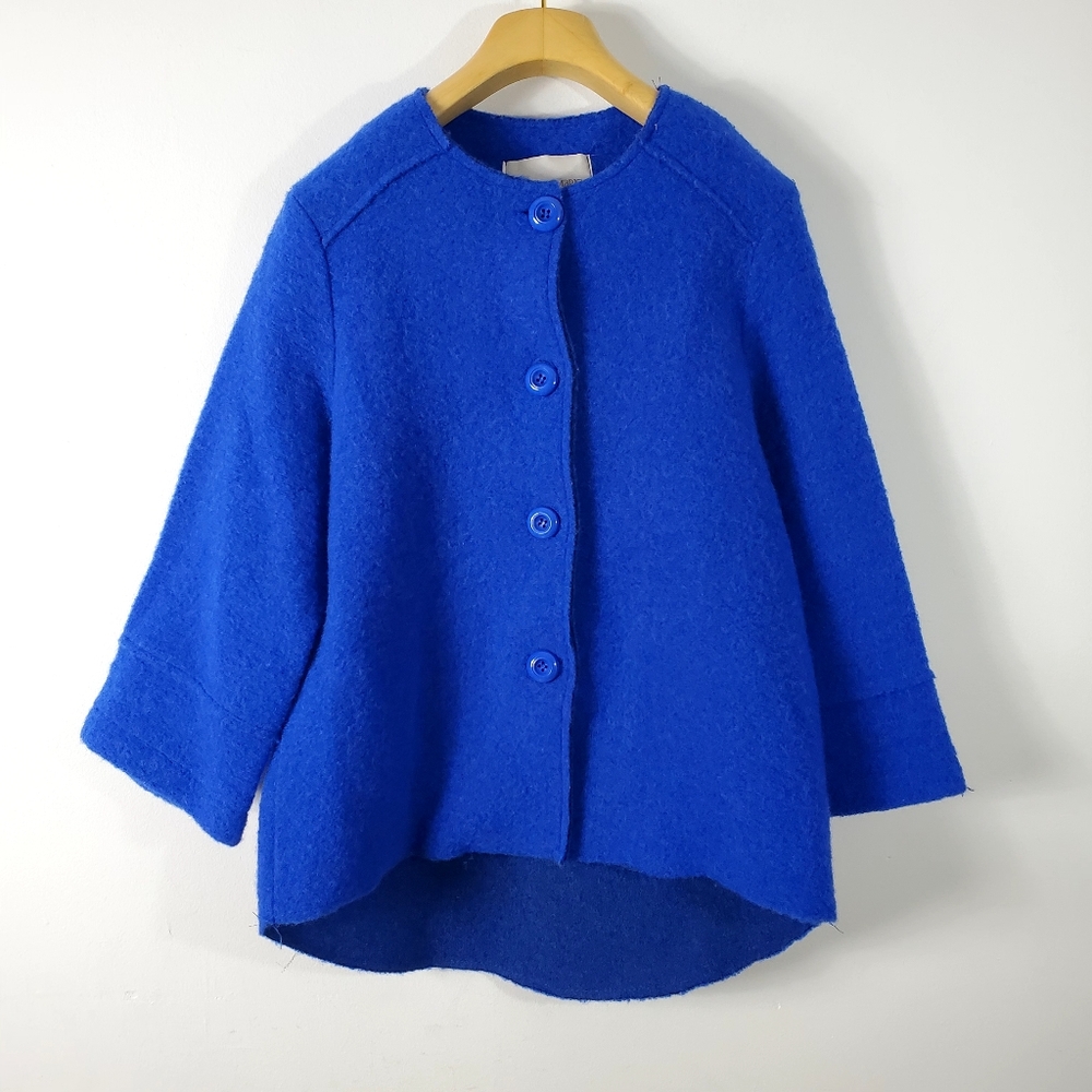 Marisa & Marie Wool Fall Winter Italian Jacket Blue Size Small
